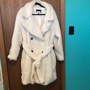 Faux fur teddy bear cream 18/20 Eloquii winter coat